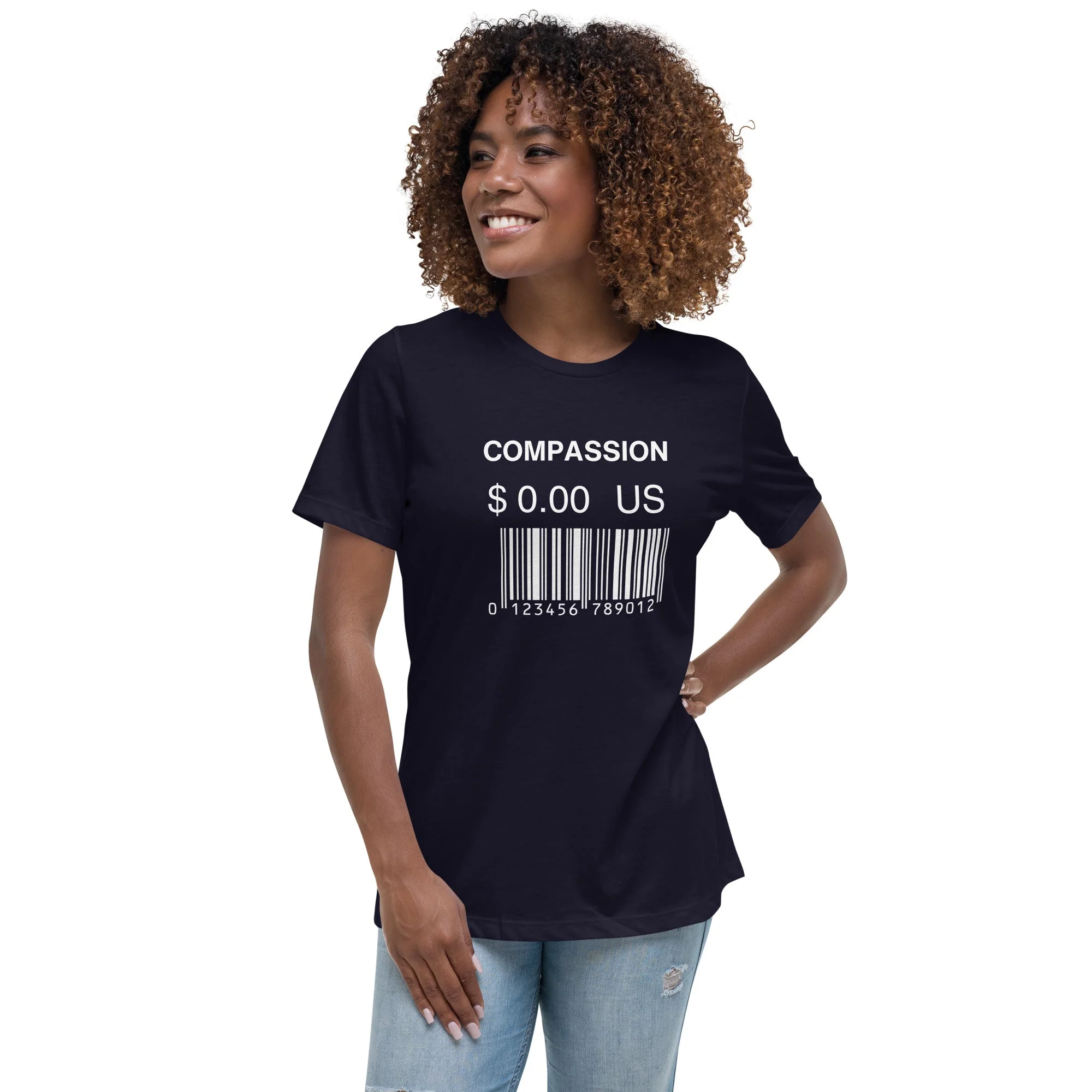 Women's Relaxed T-Shirt (Compassion is Free with Barcode) - Image 10
