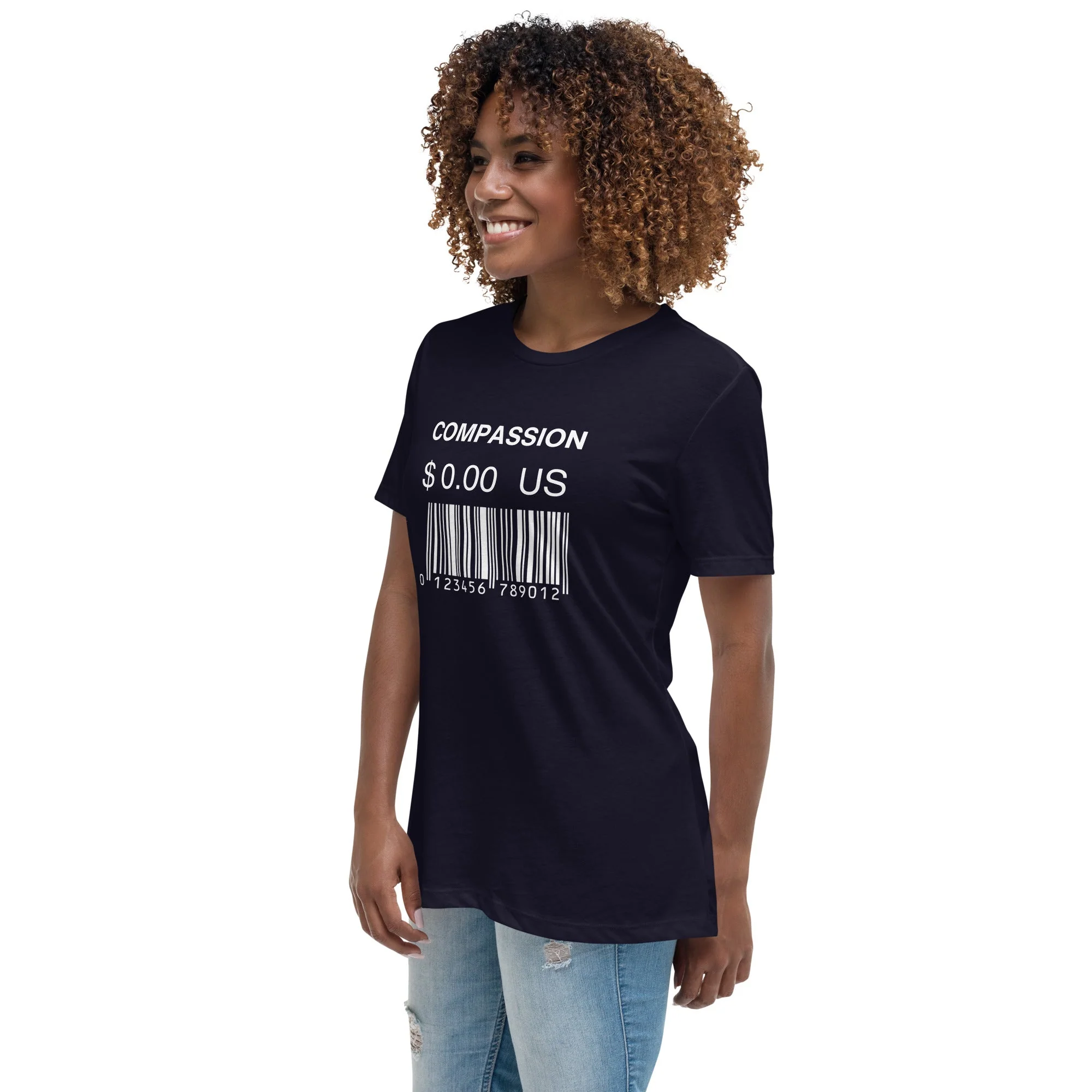 Women's Relaxed T-Shirt (Compassion is Free with Barcode) - Image 12