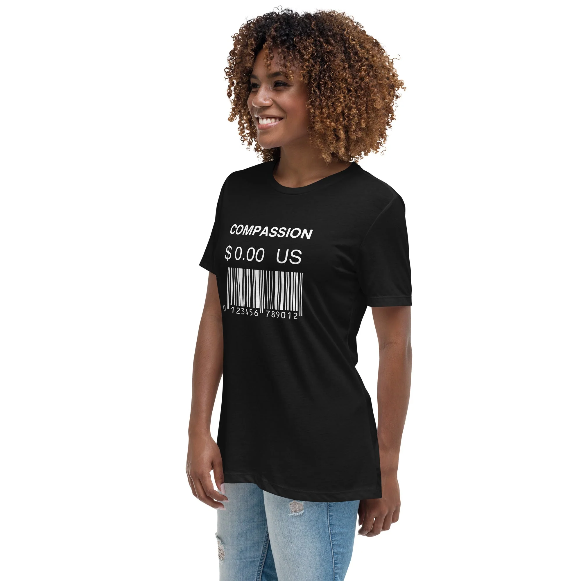 Women's Relaxed T-Shirt (Compassion is Free with Barcode) - Image 17