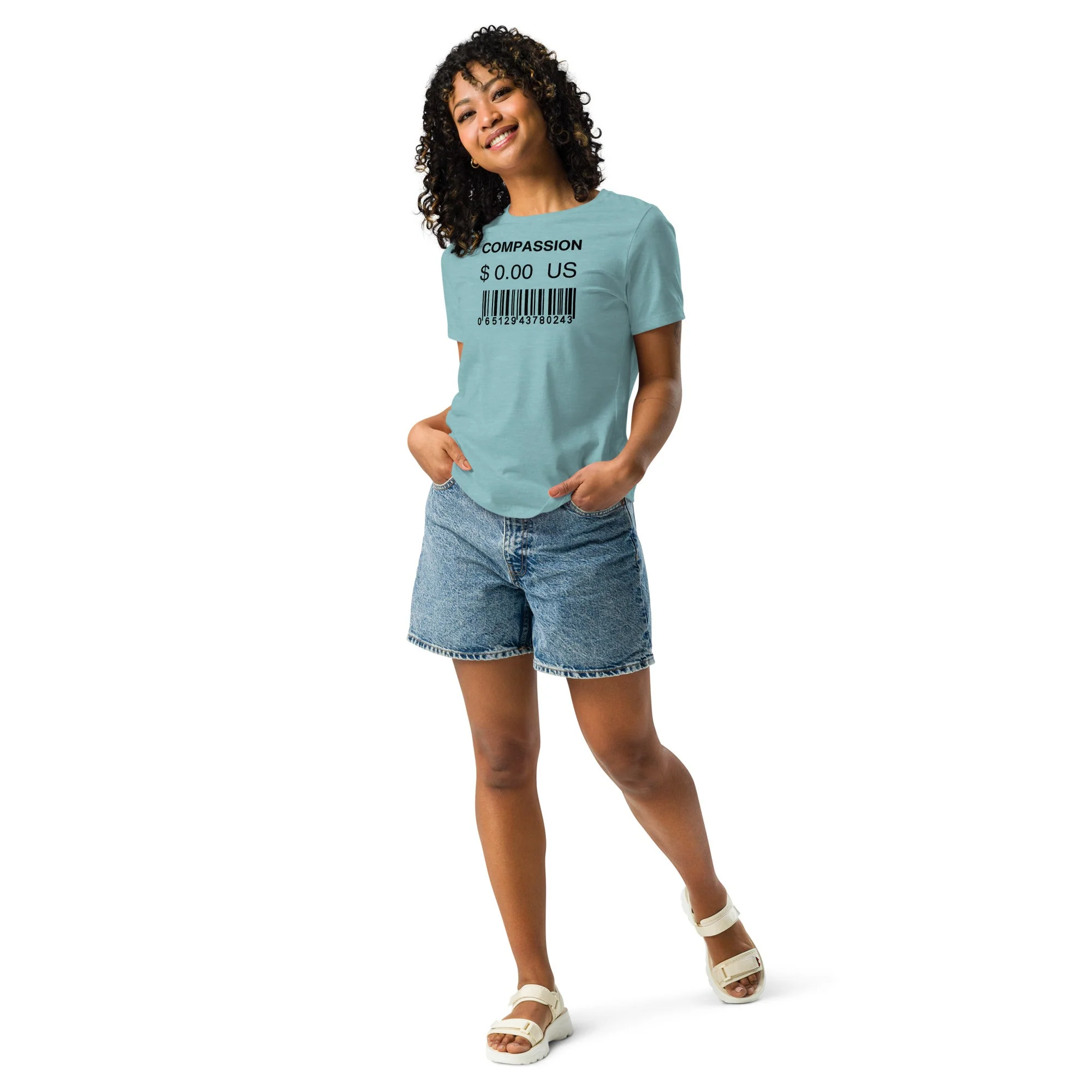 Women's Relaxed T-Shirt (Compassion is Free with Barcode) - Image 2