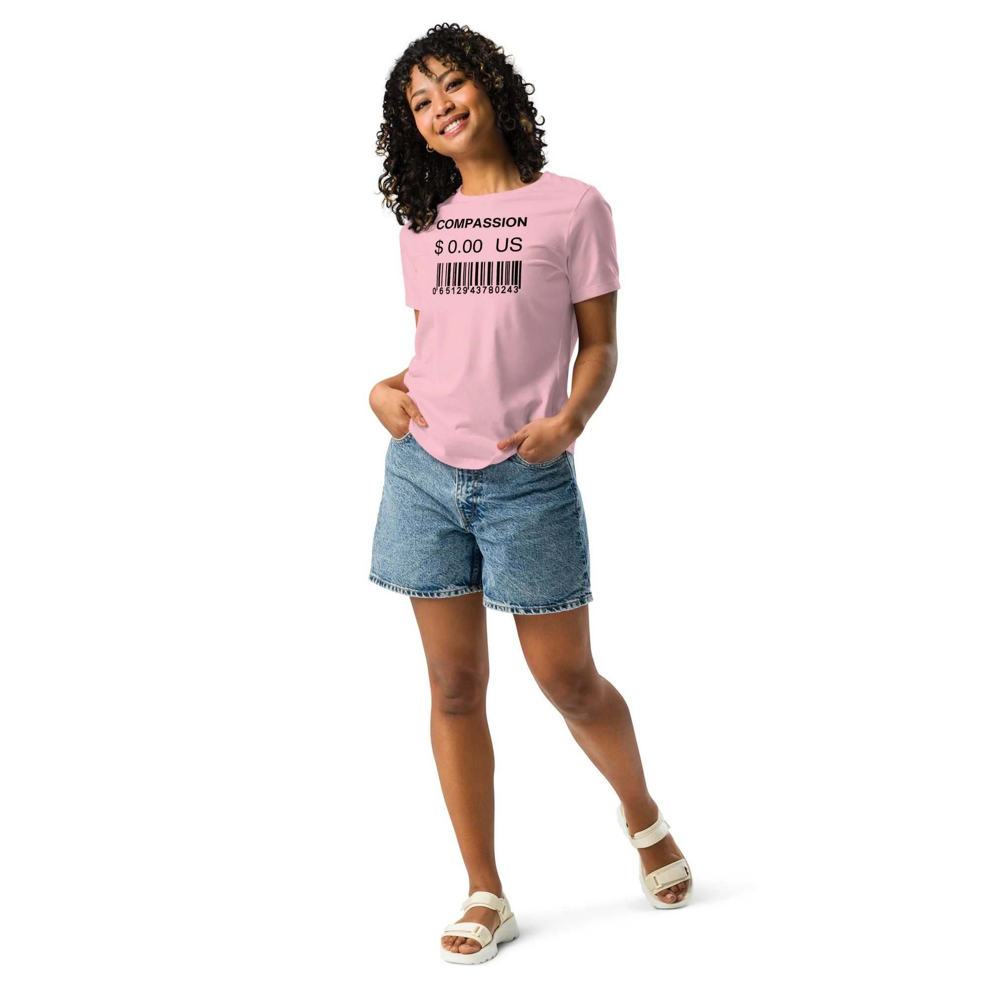 Women's Relaxed T-Shirt (Compassion is Free with Barcode) - Image 6