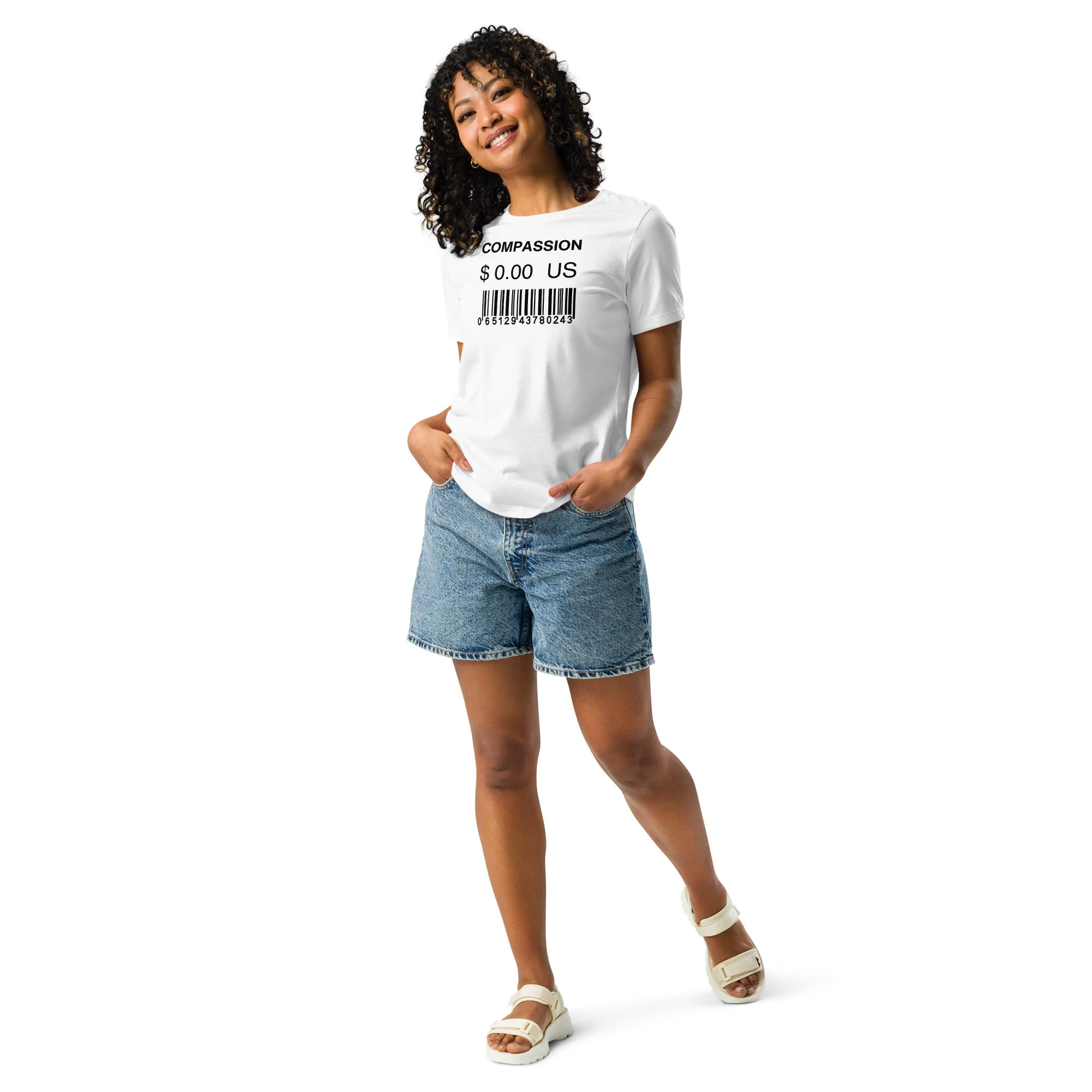Women's Relaxed T-Shirt (Compassion is Free with Barcode) - Image 8