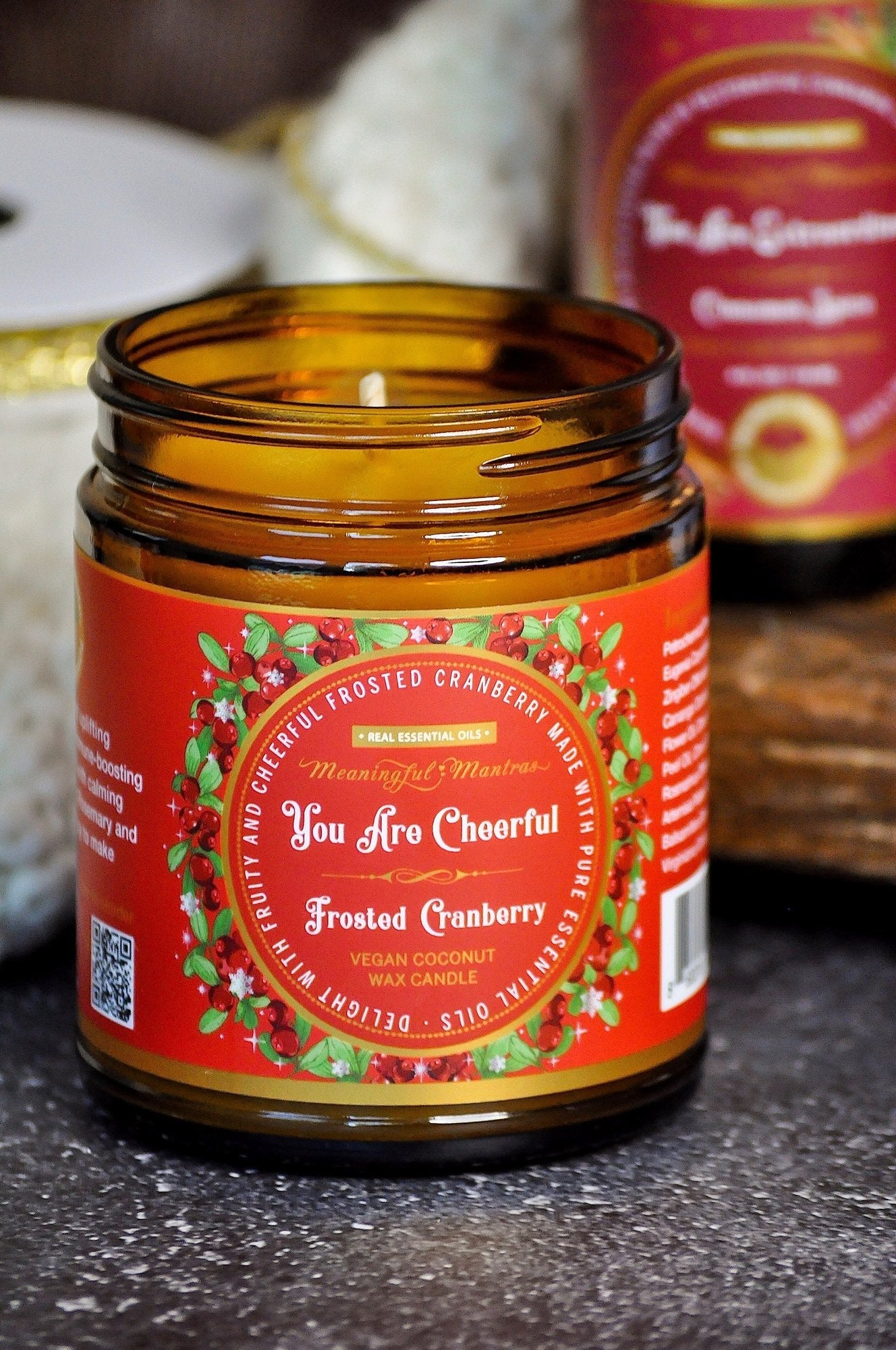 You Are Cheerful Frosted Cranberry Candle - Image 3
