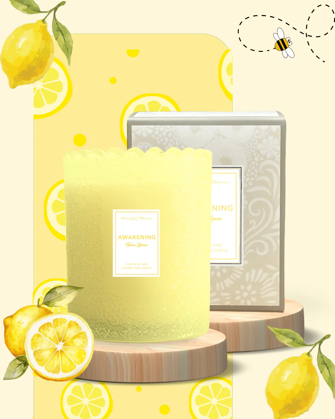 Yuzu Lemon Natural Candle 8oz Kaia Collection - Image 4