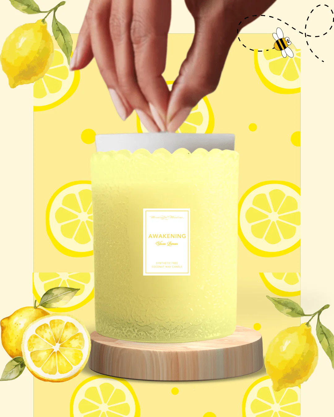Yuzu Lemon Natural Candle 8oz Kaia Collection Refill - Image 2